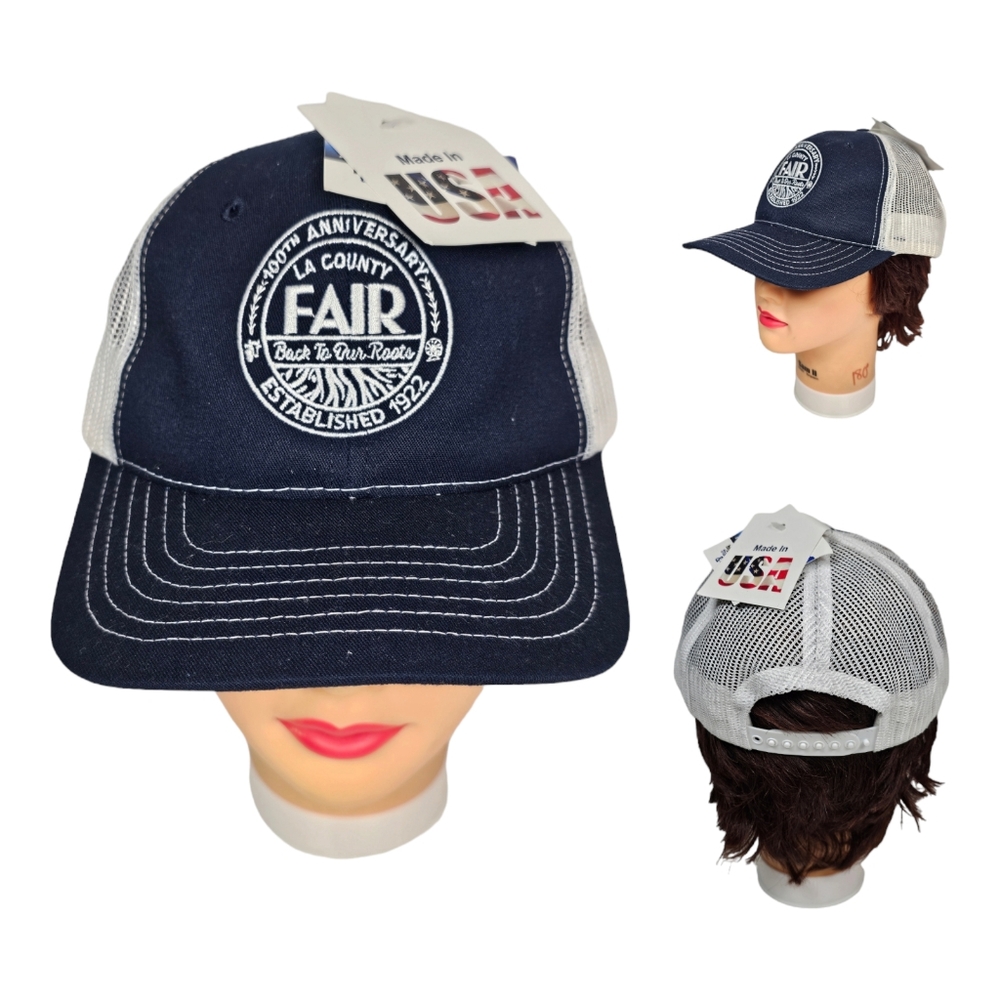 Los Angeles LA COUNTY FAIR Snapback Hat Adult Baseball Ball Cap Adjustable Blue‎
